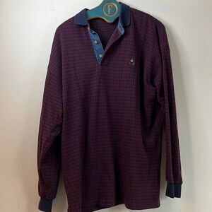Vintage Gant Cotton Long Sleeve Polo - L